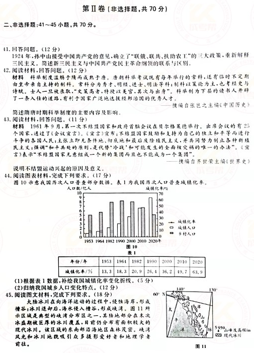 2021年成人高考高起本史地綜合真題及答案(已公布)！-5