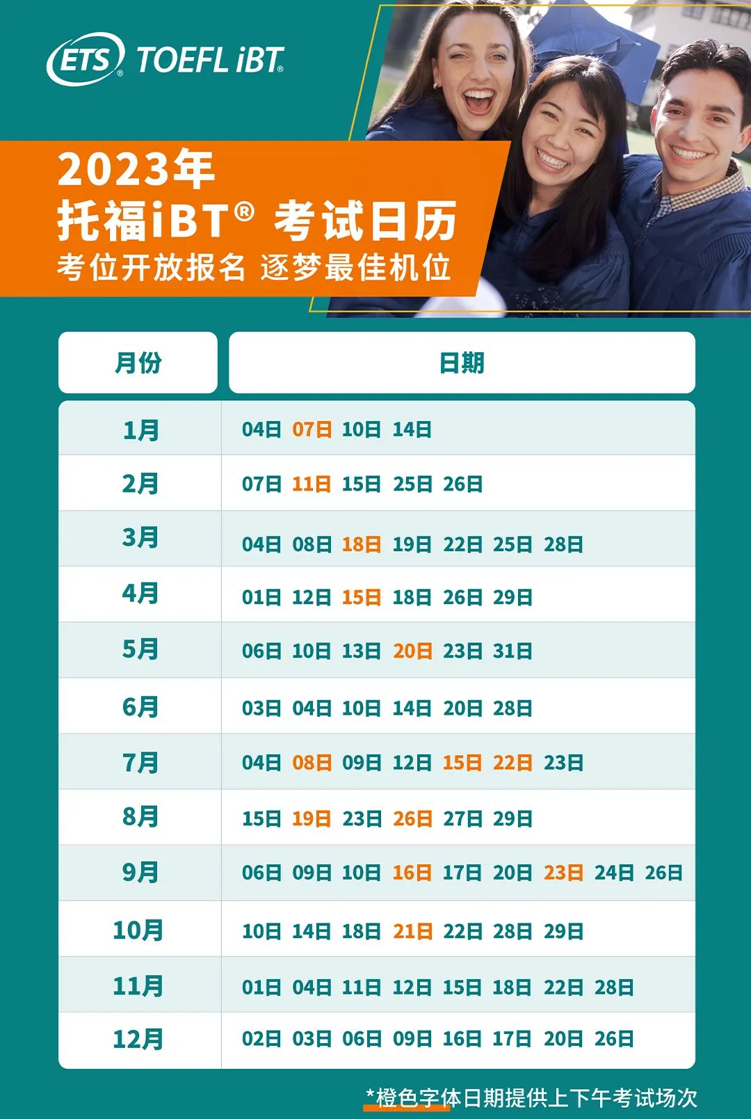 浙江2023年托福考試時間
